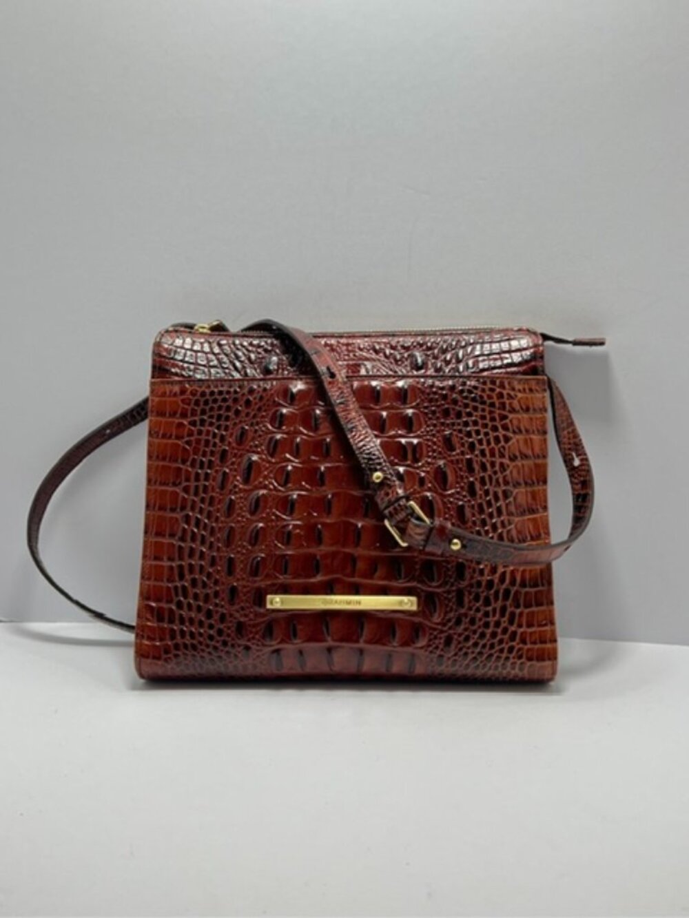 Brahmin Anywhere Crossbody in Pecan Melbourne Leather Rare Discontinued Bag